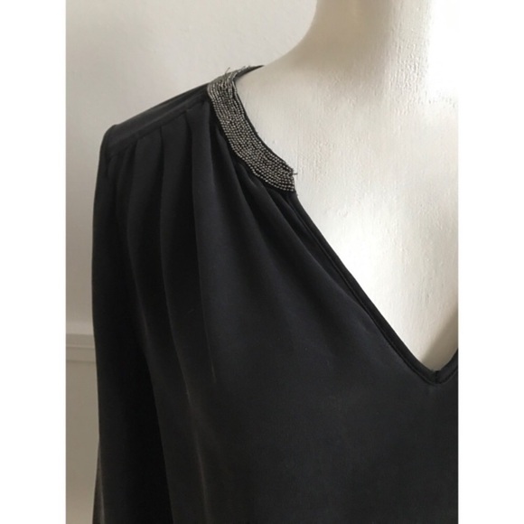 JOIE Silk Krishna Beaded Neck Tunic Blouse - Picture 4 of 11